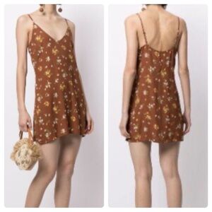Reformation Ventura floral-print slip dress in Brown (17)